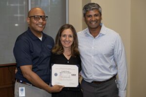 Dr. Nicki Tessler receiving the ESGR Patriotic Employer Award